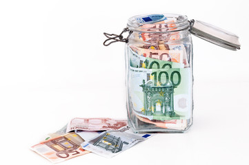 Savings in glass jar