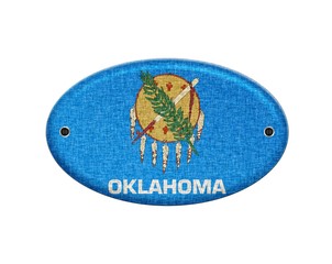 Wooden sign of Oklahoma.