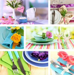 Collage of different table setting