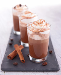 coffee or chocolate with cream