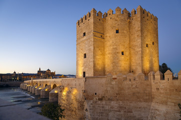 Naklejka premium Calahorra Tower on the Roman Bridge in Cordoba