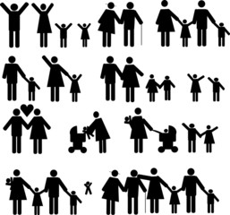 Icons set people and family