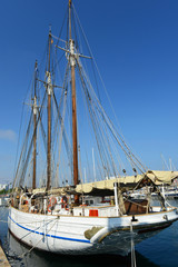 Fototapeta premium Schooner Santa Eulàlia at Port Vell Barcelona