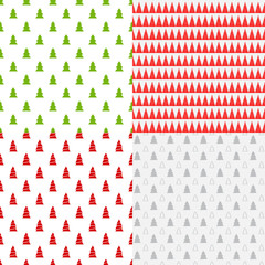 Vector set of simple christmas patterns