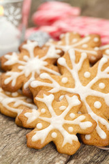 Fototapeta na wymiar Decorated Christmas cookies