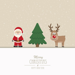 santa and reindeer merry christmas