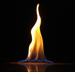 fire flame on black background