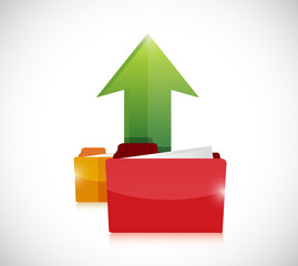 folders and transferring arrows. illustration