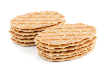 Pile of sweet waffles