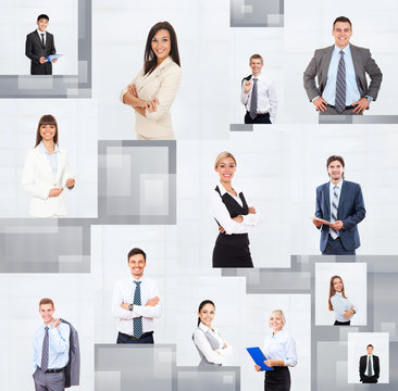 business people collage