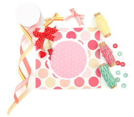 Beautiful hand made post card and scrapbooking elements,