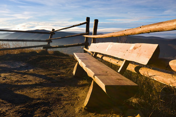 picnic table at mountains © dziewul