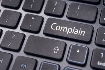 complain concepts, with message on keyboard