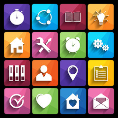 Web Icons Set in Flat Design