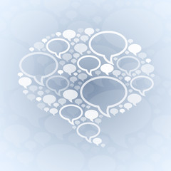 Chat bubble symbol on grey background