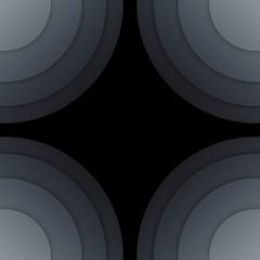 Abstract dark grey paper circles background