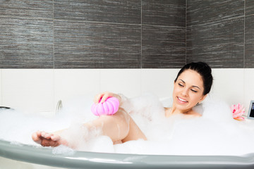 woman at bathroom