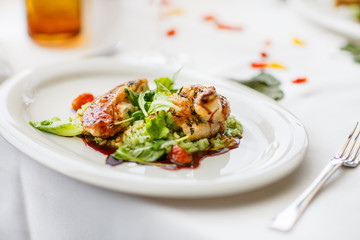 table set for wedding or another catered event dinner.