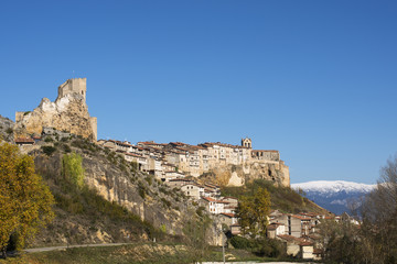 Panoramic views of city and castle of Frias, Burgos, Castilla, S