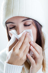 Woman with a cold