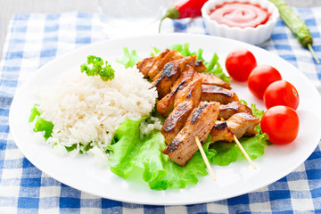 Grilled marinated pork with rice