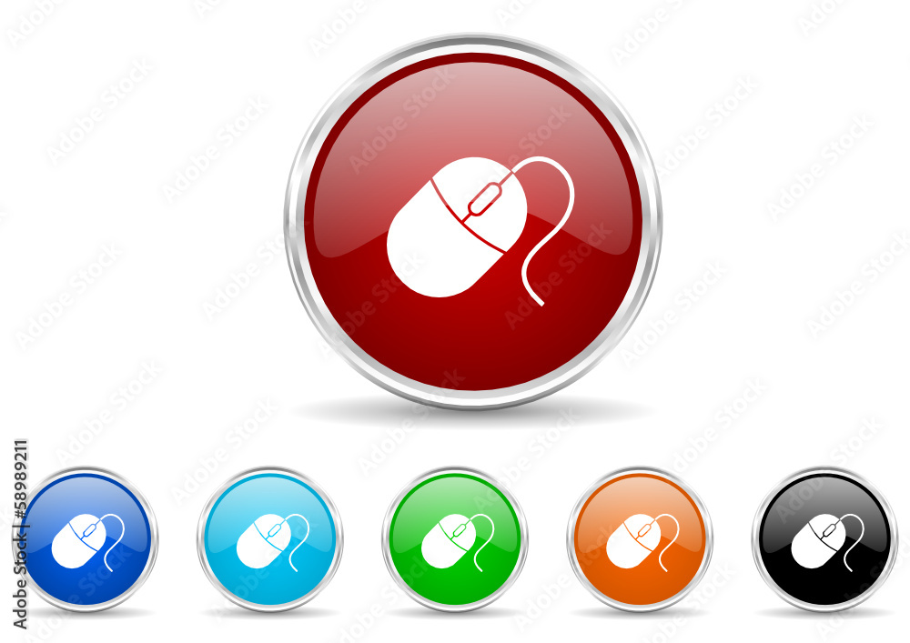Poster mouse icon vector set