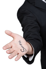 business man hand success isolated