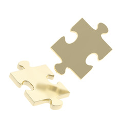 Obraz premium Two puzzle pieces composition