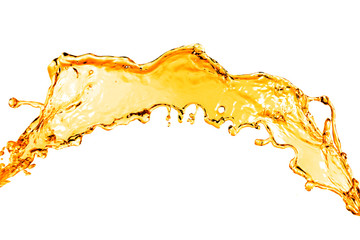 orange water splash isolated on white
