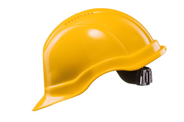 Fototapeta premium Yellow hard hat isolated on white