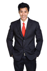 business man smile suit isolated