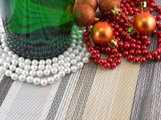 Wine and Pearls, christmas balls set