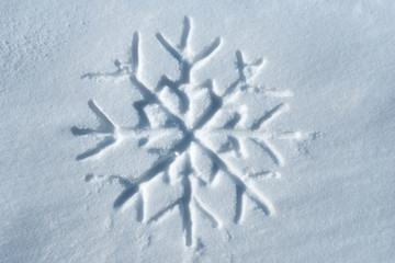 Snowflake written in snow