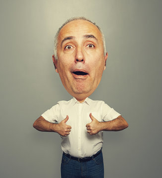 bighead man showing thumbs up