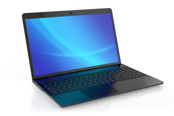 Modern black laptop.