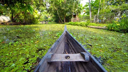 Fotobehang Canoe at kerala backwaters, india © kagemusha