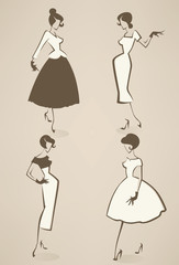 new look girls, vector collection