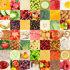 Collection of healthy fresh food backgrounds
