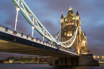 Fototapeta na wymiar London Tower bridge on sunset
