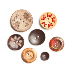 Colorful Clasper, Buttons made of wood