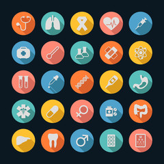 Medical Icons , Long shadow