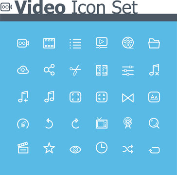Video icon set