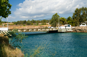 Obraz premium The Corinth Canal submersible bridge