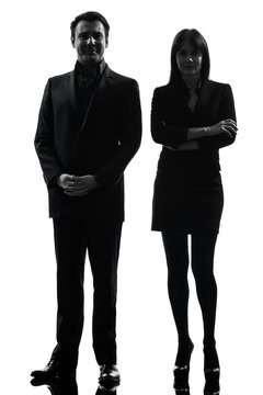 Business  Couple Woman Man Silhouette