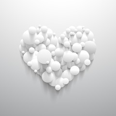 Abstract heart shape with white circle