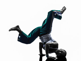 woman capoeira dancer dancing silhouette