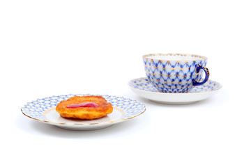 Thick pancake and tea