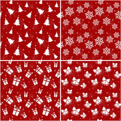 Christmas seamless patterns. Vector illustration.