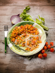 escalope with vegetables salad