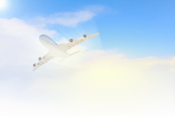 Fototapeta na wymiar Image of airplane in sky